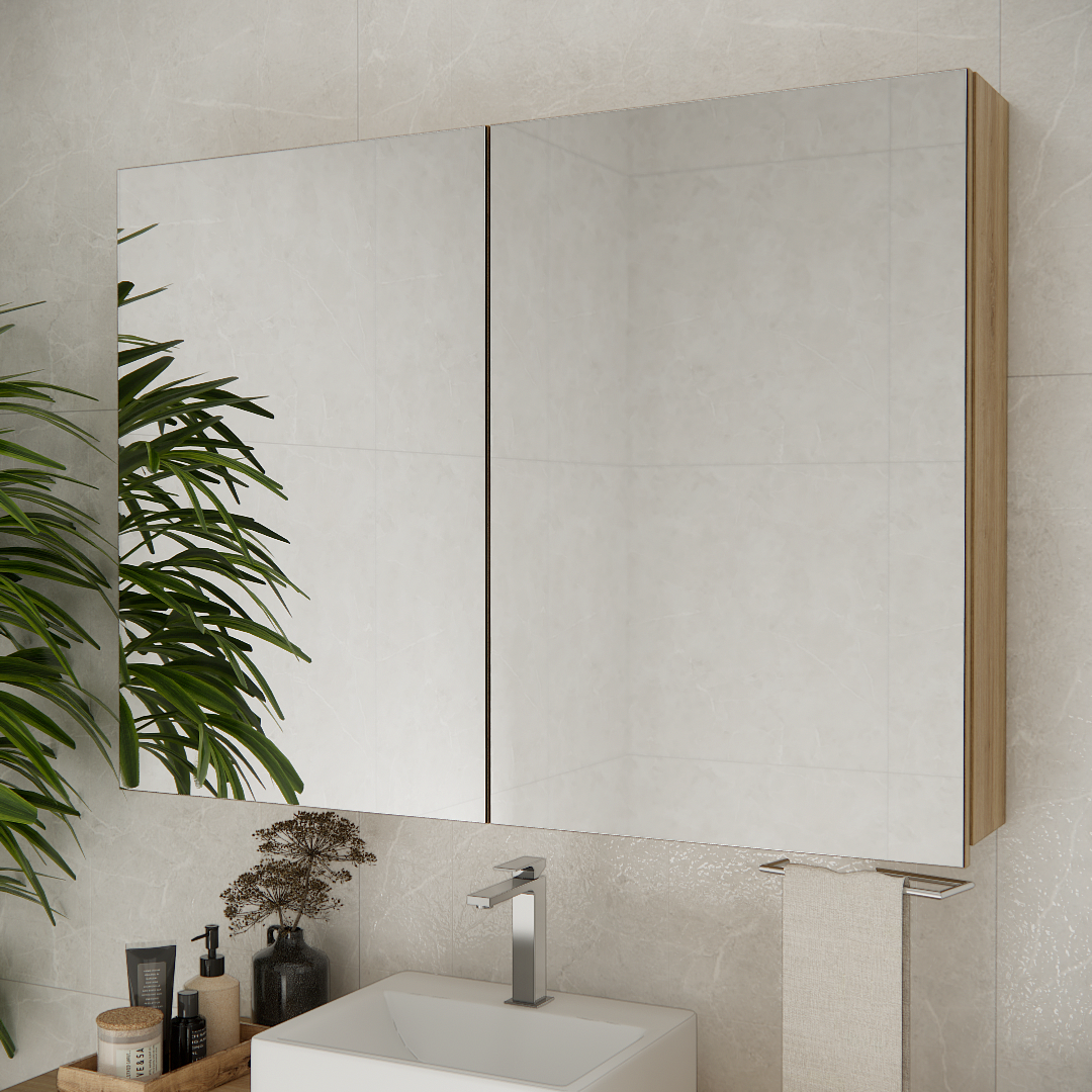 Espelheira para Banheiro Estilare Nature 110cm Carvalho Esp4034