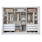 Guarda-Roupa Casal 3 Portas de Correr 6 Gavetas Premium Liv Yescasa MDP Branco