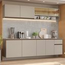 Armário de Cozinha Completa 240cm Suspenso Nice Madesa 05 Cinza