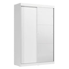 Guarda-Roupa Solteiro 2 Portas de Correr 2 Gavetas com Espelho Peônia Yescasa Branco