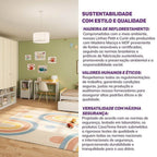 Quarto Completo Infantil Guarda-Roupa Curió, Bicama, Mesa, Estante e Petit Casatema MadeiraOriginals Branco/Mel