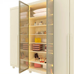 Guarda-Roupa Casal 6 Portas com Pés com LED Imperatriz Reflecta 100% MDF Yescasa Off White