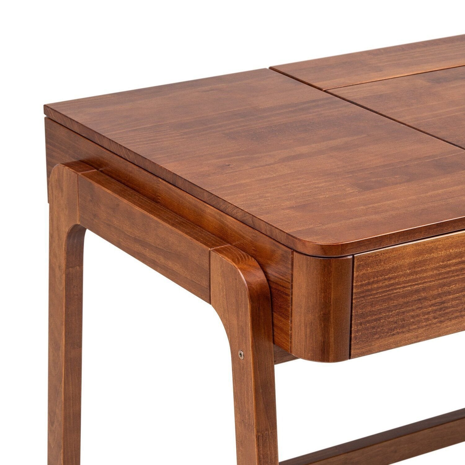 Escrivaninha Mesa Escritório Madeira Maciça 125,6cm Aura Yescasa Marrom/Garapa