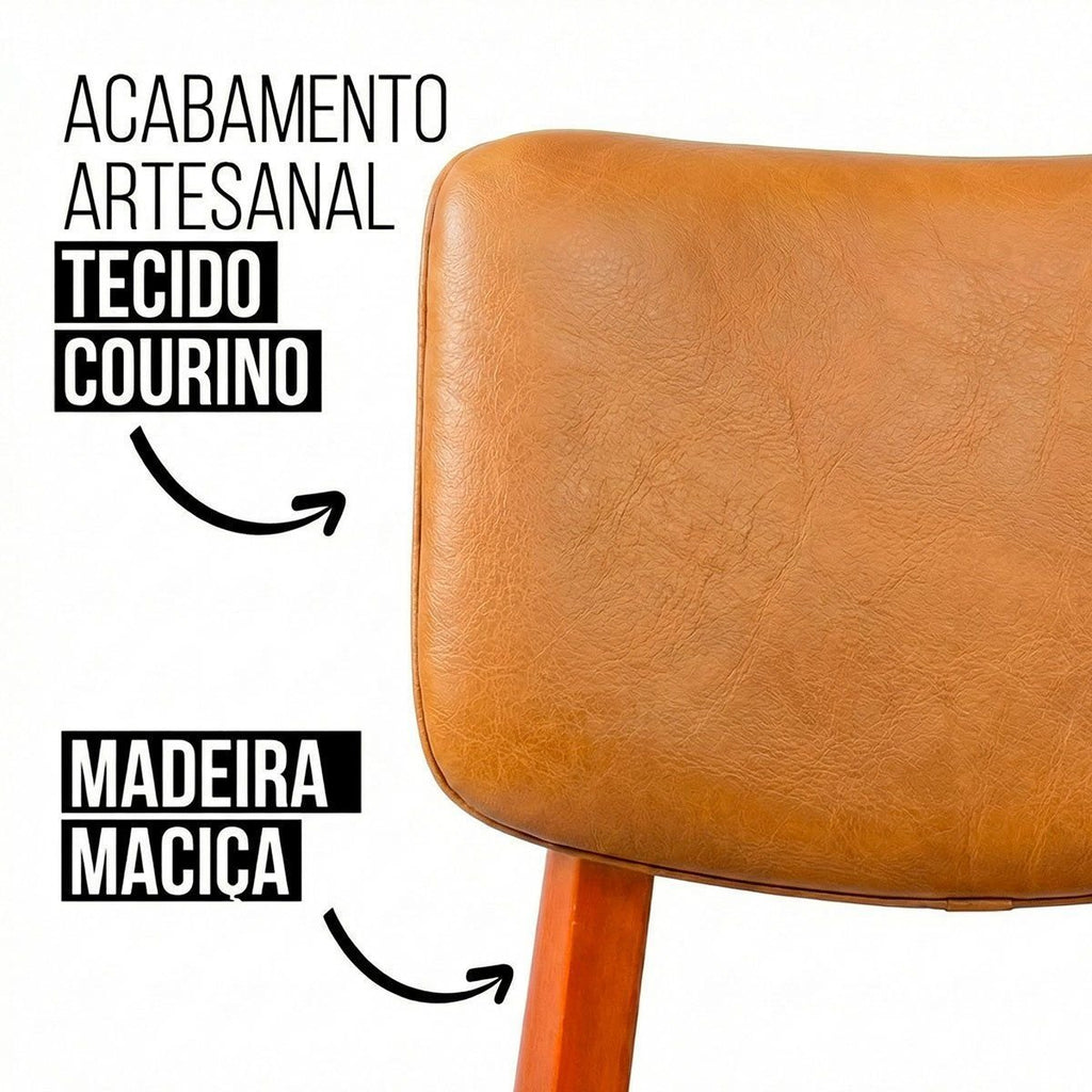 Kit 6 Cadeiras de Jantar Manuela Madeira Maciça Estofada Premium Di Franco