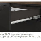 Cozinha Modulada em Aço Exclusive Itatiaia 7 Peças 12 Portas 7 Gavetas Cristaleira Preto/Grafite/Matt