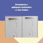 Balcão de Cozinha em Aço Triplo com Tampo 3 Portas 3 Gavetas 120cm Mirage New Telasul Branco