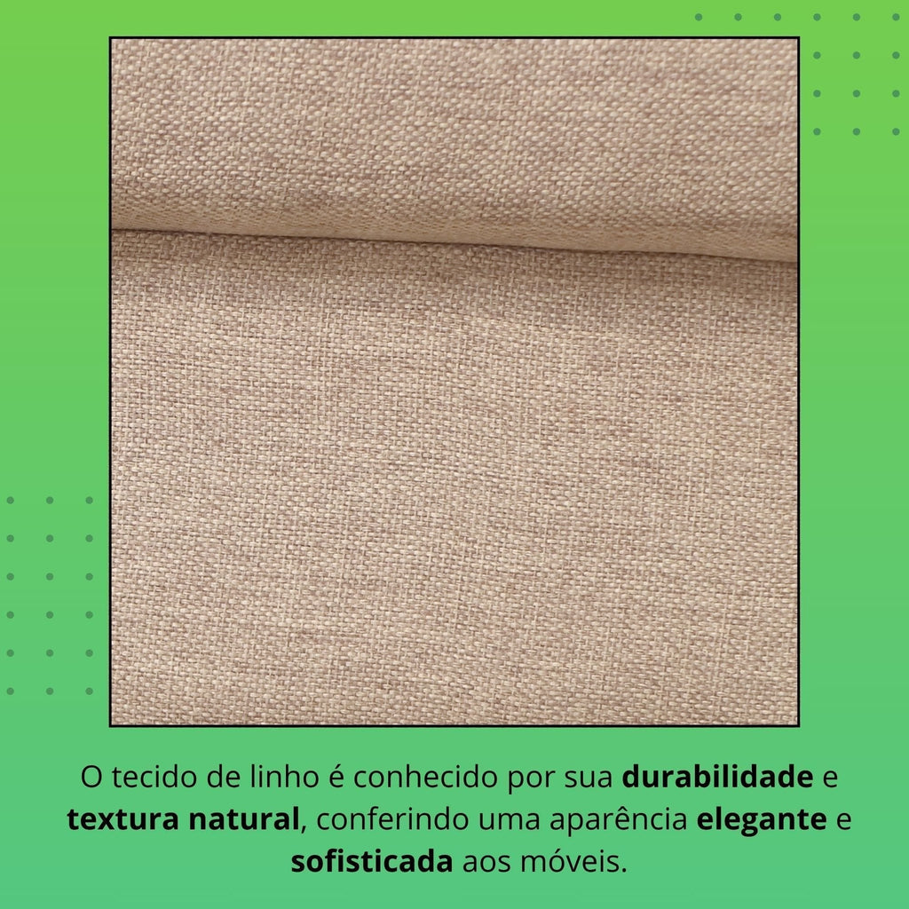 Sofá Living Canela 4 Lugares 265 cm Linho Lufer Estofados