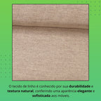 Sofá Living Canela 4 Lugares 265 cm Linho Lufer Estofados