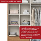 Guarda-Roupa Casal 6 Portas 6 Gavetas Andréas Henn Off White/Nature