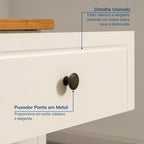 Penteadeira com Espelho 150cm Ananda CabeCasa MadeiraOriginals Branco/Off-White/Mel