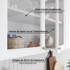 Cozinha Compacta Modulada 6 Peças com Aéreo para Micro-Ondas Emily Espresso Móveis Branco/HP/Calcare