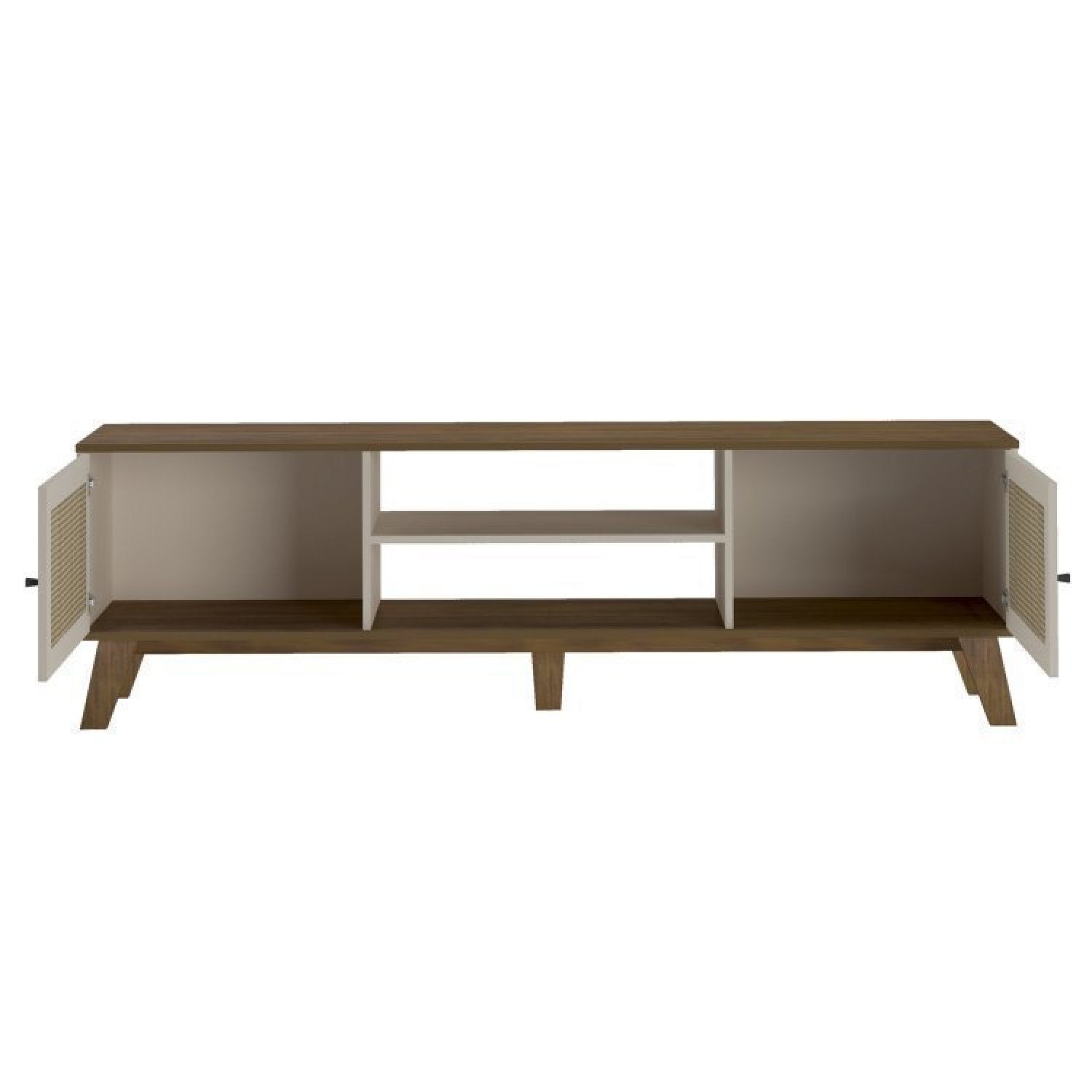 Conjunto Sala de Estar 3 Peças Rack para TV até 75 Polegadas Buffet Memphis Mesa Centro Saara Espresso Móveis Bege