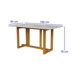 Conjunto Sala de Jantar Filadélfia 6 Cadeiras Tampo de Vidro Madeira Maciça Cerejeira/Palha Móveis Meneghetti 971508