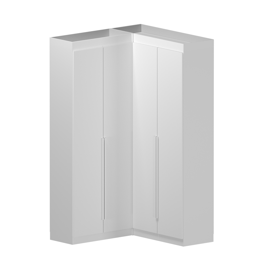 Guarda-Roupa Casal Canto 4 Portas 4 Gavetas Versatille Yescasa 100% MDP Branco