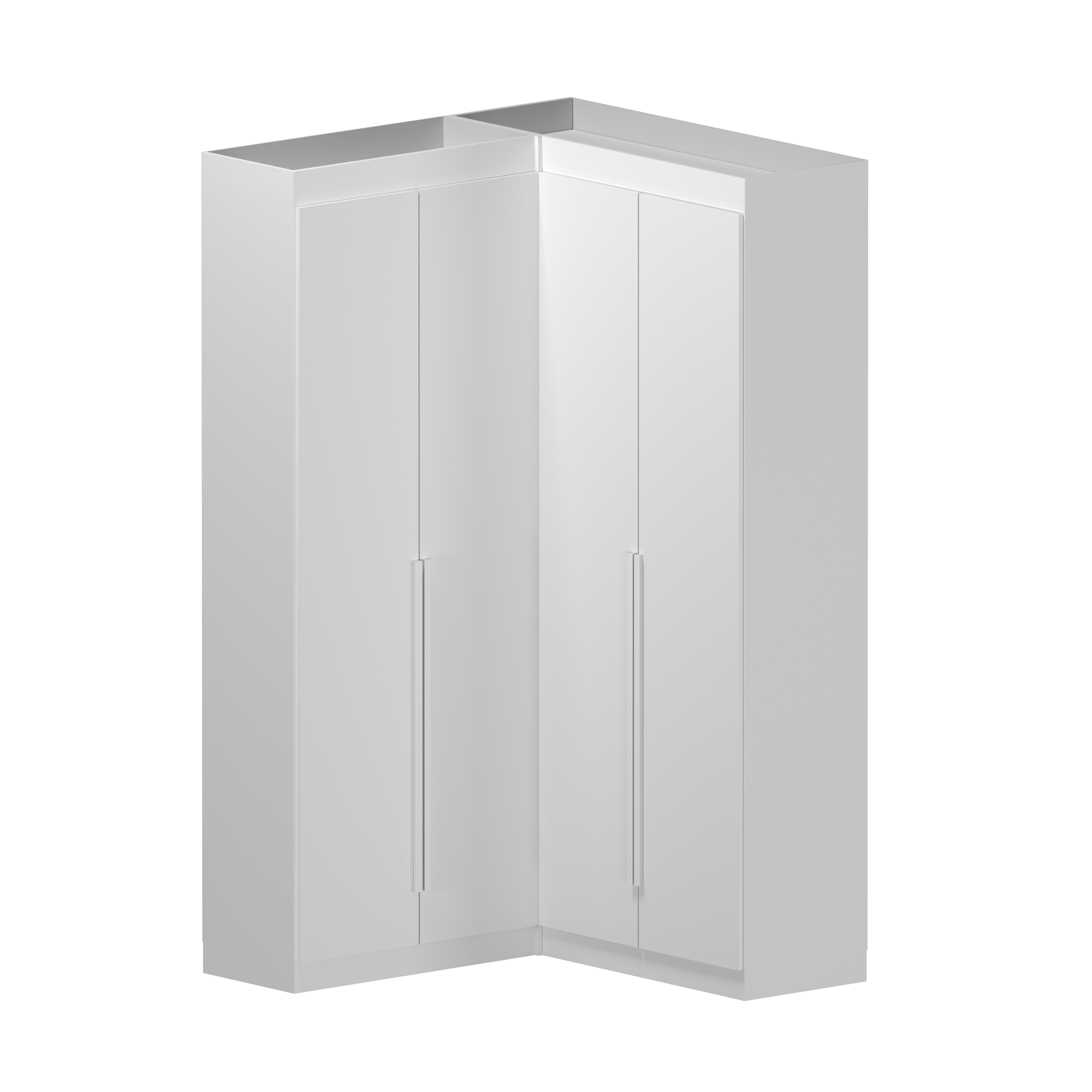 Guarda-Roupa Casal Canto 4 Portas 4 Gavetas Versatille Yescasa 100% MDP Branco