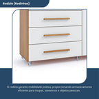 Cômoda para Quarto 10 Gavetas e 1 Porta Imperial Batrol Móveis Marrom/Freijó/Off White