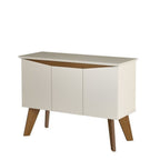 Conjunto Sala de Estar Completa Buffet Oásis e Rack Lumina Bege Off White/Cinamomo Artely