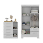 Quarto Infantil Completo Guarda-Roupa 4 Portas 2 Gavetas com Cômoda Amy Espresso Móveis
