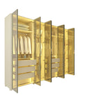 Guarda-Roupa Modulado Reflecta Innova 8 Portas 341,4cm x 240cm Mod 012 100% MDF Bege/Off White
