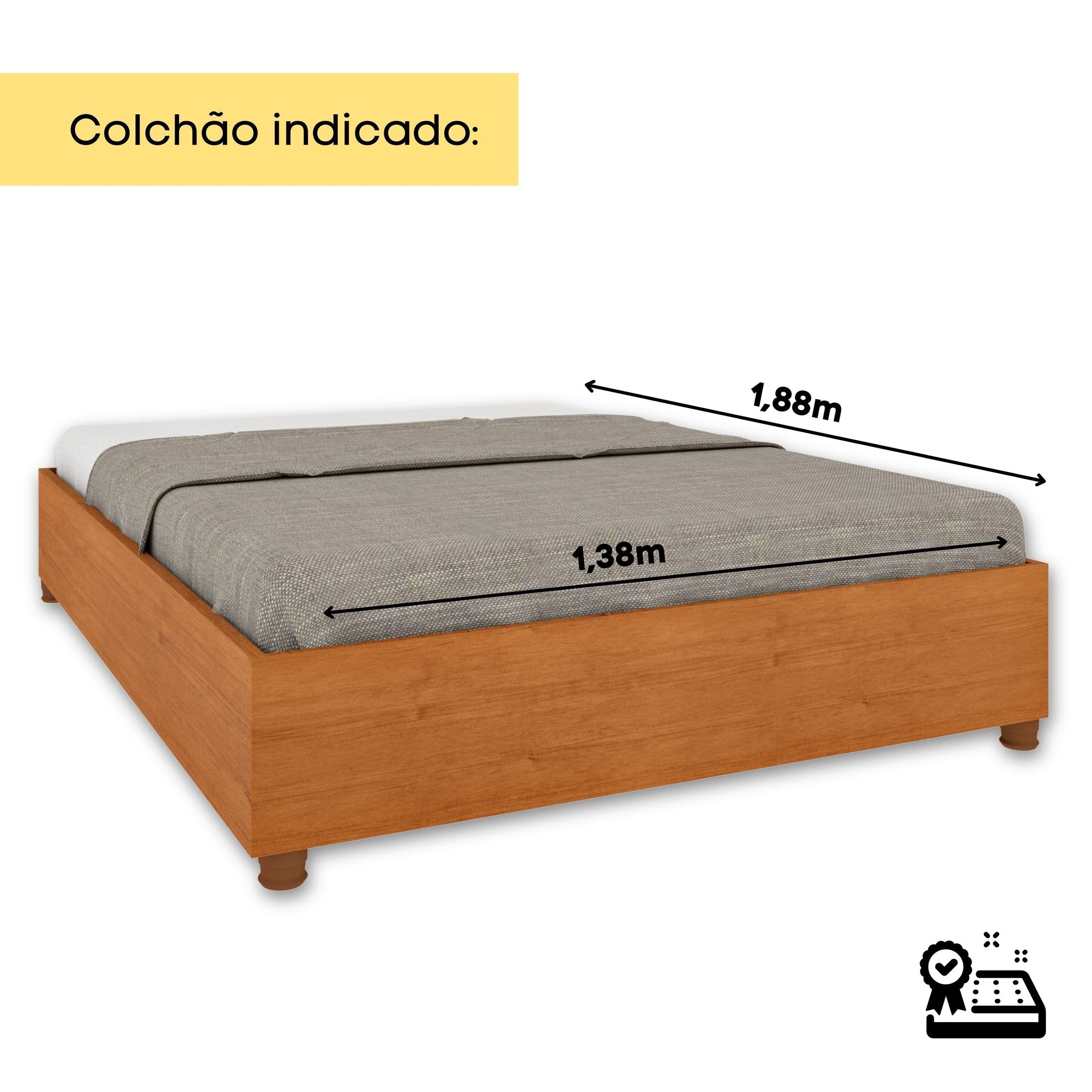 Cama Casal Mônaco MDP 193cm Cinamomo Tcil Móveis