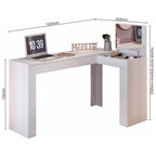 Escrivaninha Mesa Escritório Penteadeira em L Porta Objetos Jade 135,5cm Belaflex