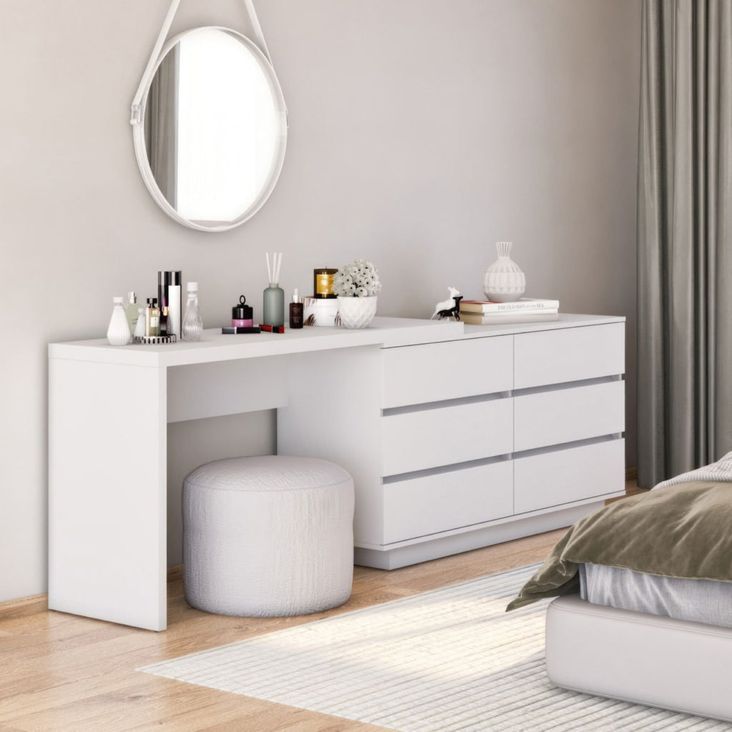 Escrivaninha em L ou Reta Oring 6 Gavetas 230cm CabeCasa MadeiraOriginals