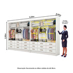Closet Casal Duplo Sevilha Premium 18 Gavetas Carioca Móveis