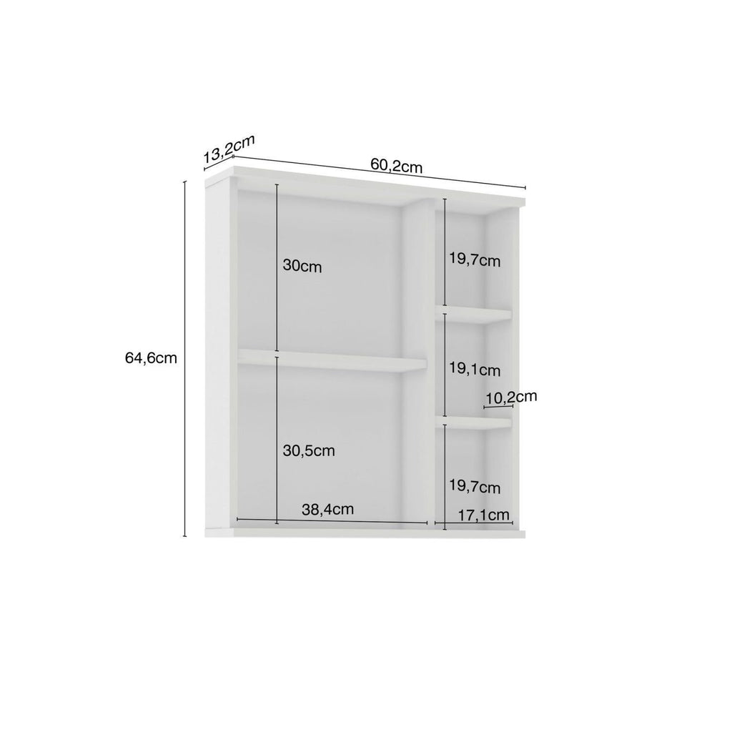 Espelheira para Banheiro 1 Porta Bia Móveis Bosi 60cm Branco