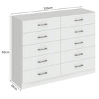 Cômoda para Quarto 10 Gavetas Caribe Fellicci Branco