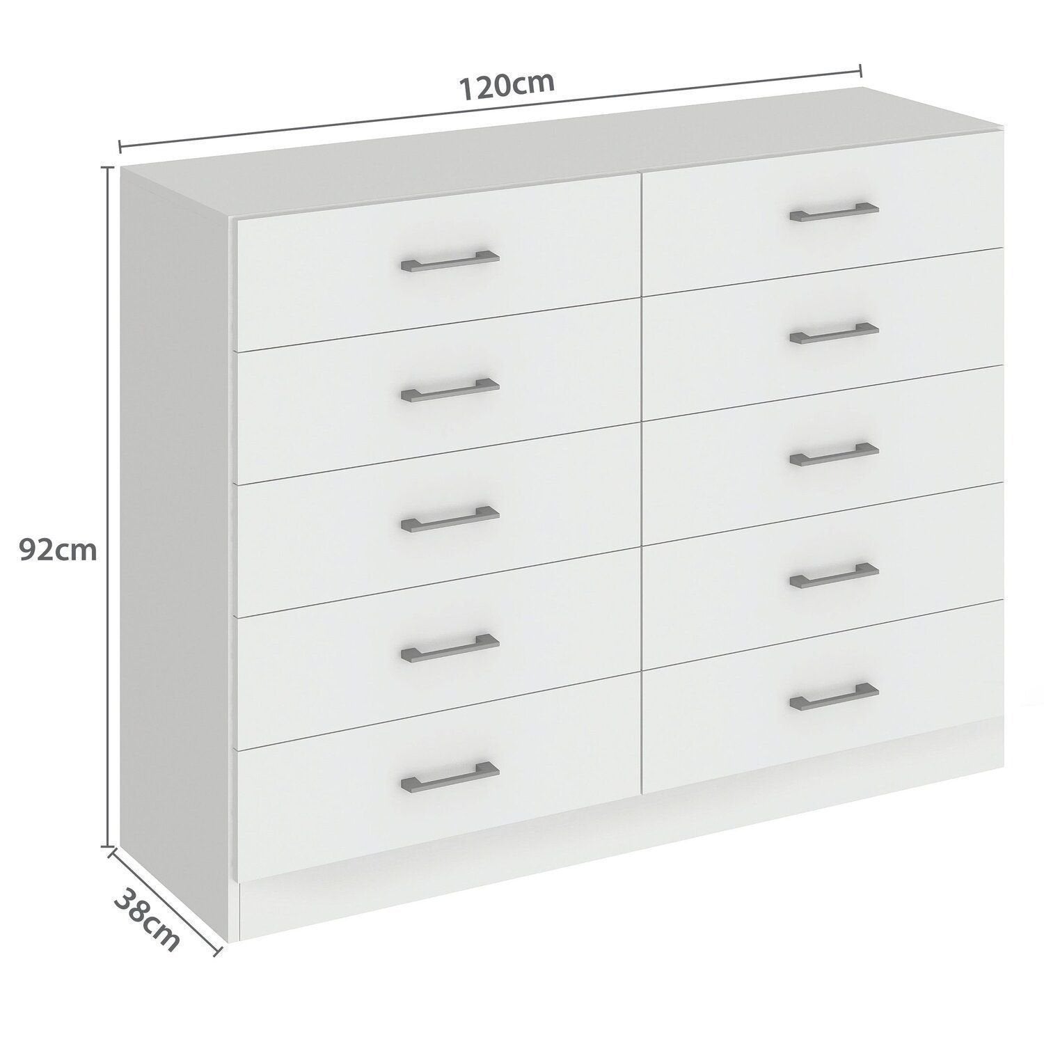 Cômoda para Quarto 10 Gavetas Caribe Fellicci Branco