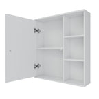Espelheira para Banheiro MGM Móveis Treviso 1 Porta 3 Prateleiras 55,8cm Branco
