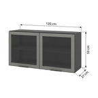 Armário Aéreo 2 Portas 120cm Etna Poliman Móveis Grafite Cinza