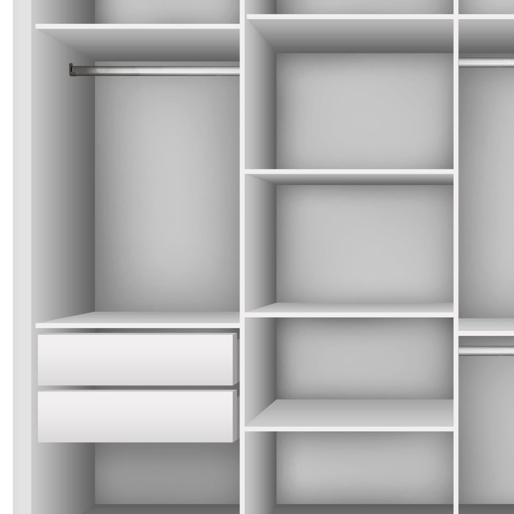 Guarda-Roupa Casal 4 Portas de Correr 4 Gavetas Zara Yescasa MDP Branco