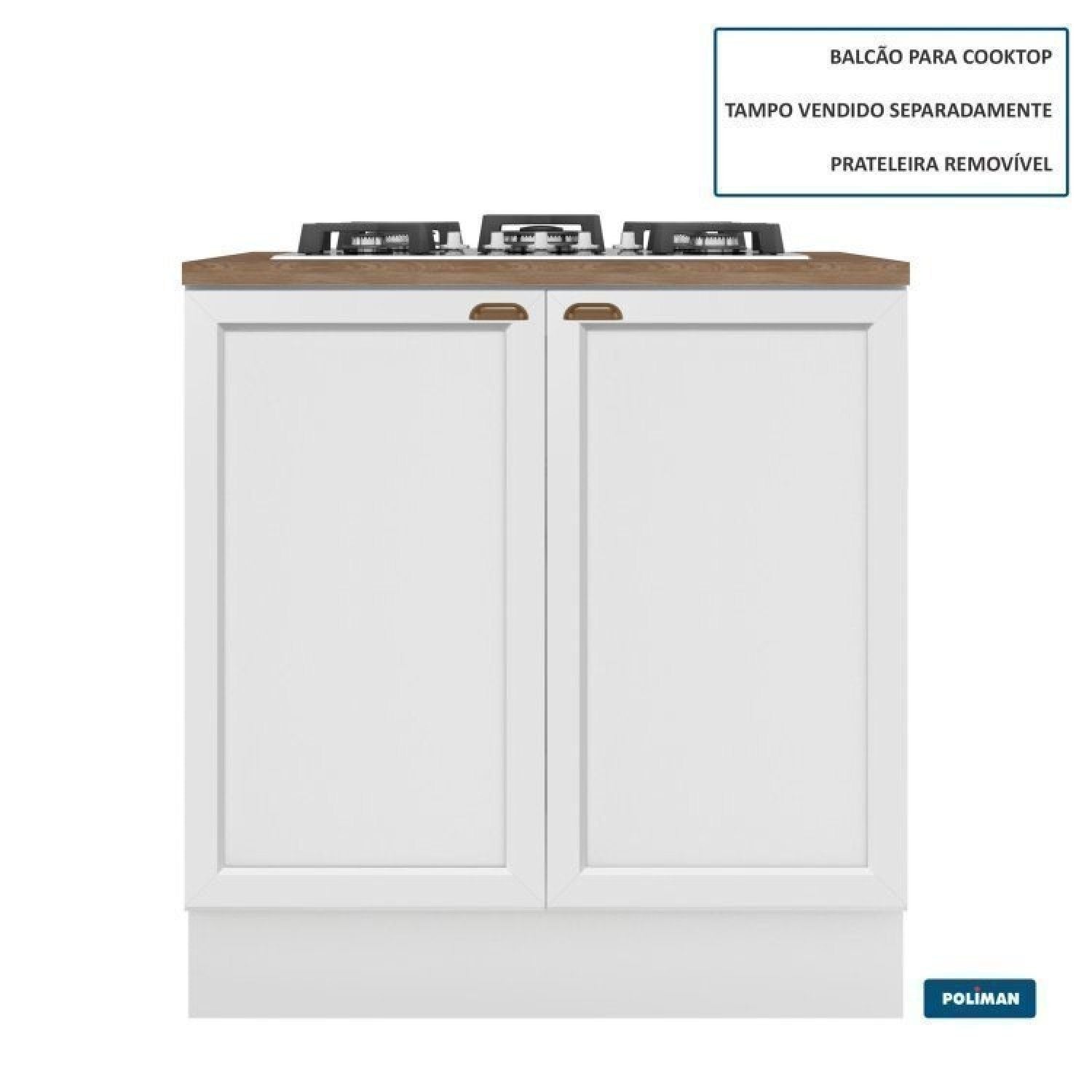 Cozinha Completa Modulada 10 Peças 17 Portas 2 Gavetas com Torre Quente Unna Yescasa Branco/Espresso