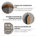 Guarda-Roupa Casal 6 Portas 6 Gavetas Andréas Henn Off White/Nature