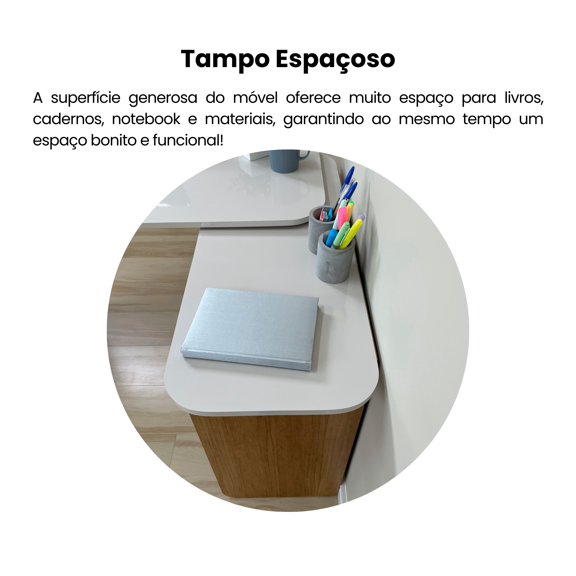 Escrivaninha Mesa Escritório Nomad 4 Nichos 1 Porta 114cm Artely Cinamomo e Off White