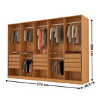 Guarda-Roupa Casal Everest 100% MDF Moderna Mobília 10 Portas 12 Gavetas e 5 Prateleiras