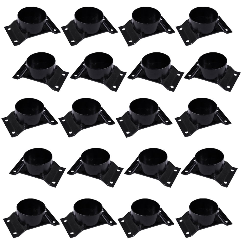 Kit 20 Chapinhas Chapa Elevada com Tubo Fixação Pés Palito Rosca 5/16 Preto Gran Belo