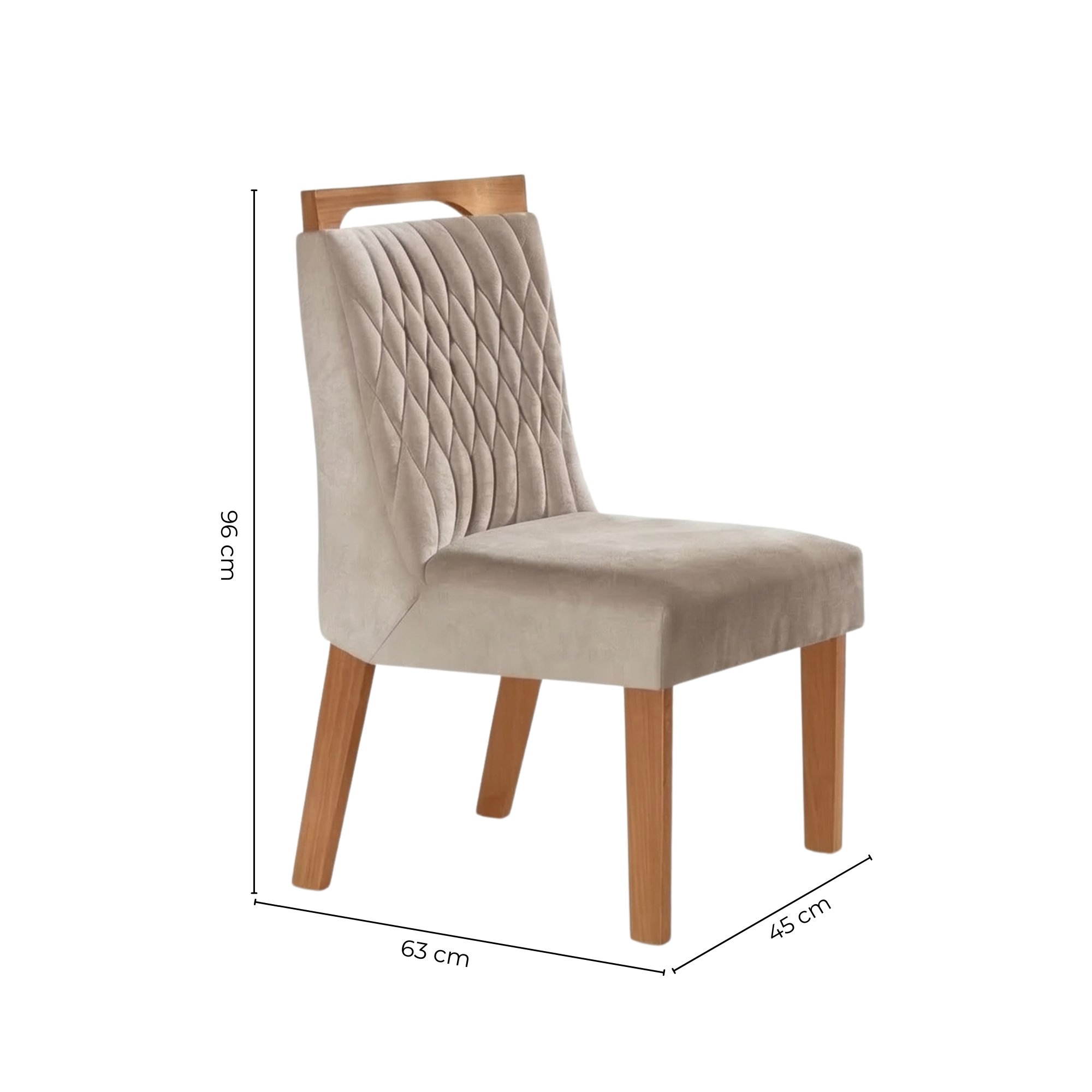 Conjunto Sala de Jantar Mesa Retangular Tampo Vidro/MDP com 6 Cadeiras Atena Estofadas Suede Espresso Móveis Castanho/Cinamomo/Bege Marrom/Pena/Off White