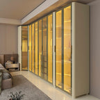 Guarda-Roupa Modulado Reflecta Innova 100% MDF Bege/Off White 339,2cm x 240cm Mod 015 Gelius Móveis