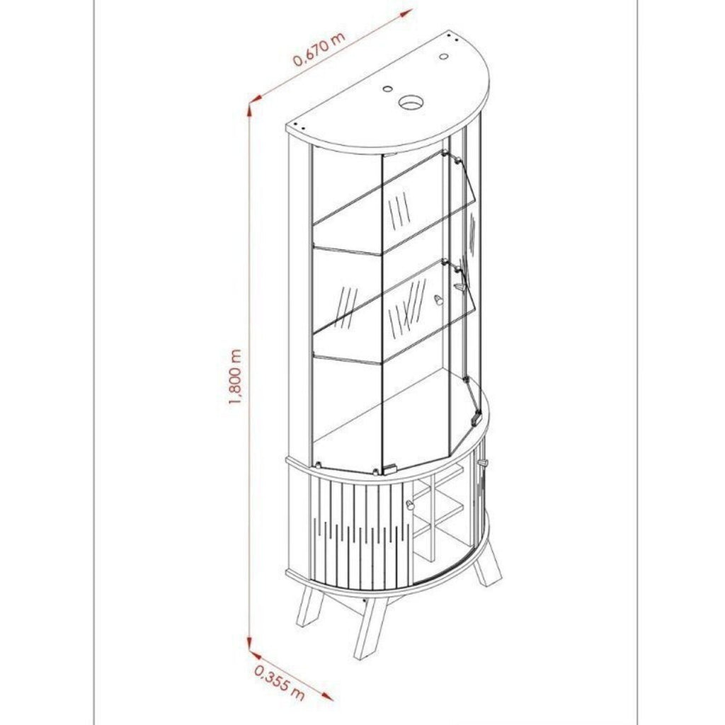 Conjunto Buffet Monza e Cristaleira Marina Espresso Móveis