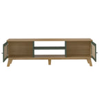 Conjunto Sala de Estar Charlotte Rack Buffet e Mesa de Apoio Artely Móveis Carvalho/Menta