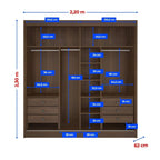 Guarda-Roupa Casal 2 Portas de Correr 6 Gavetas 100% MDF Coliseu D Doro Marrom/Castanho/Off White