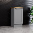 Balcão 400 mm 1 Porta com Tampo Emily Espresso Móveis Branco HP/Calcare