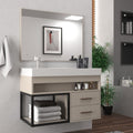 Conjunto Gabinete para Banheiro com Espelheira New 80 Belizze 80cm Bege/Nude