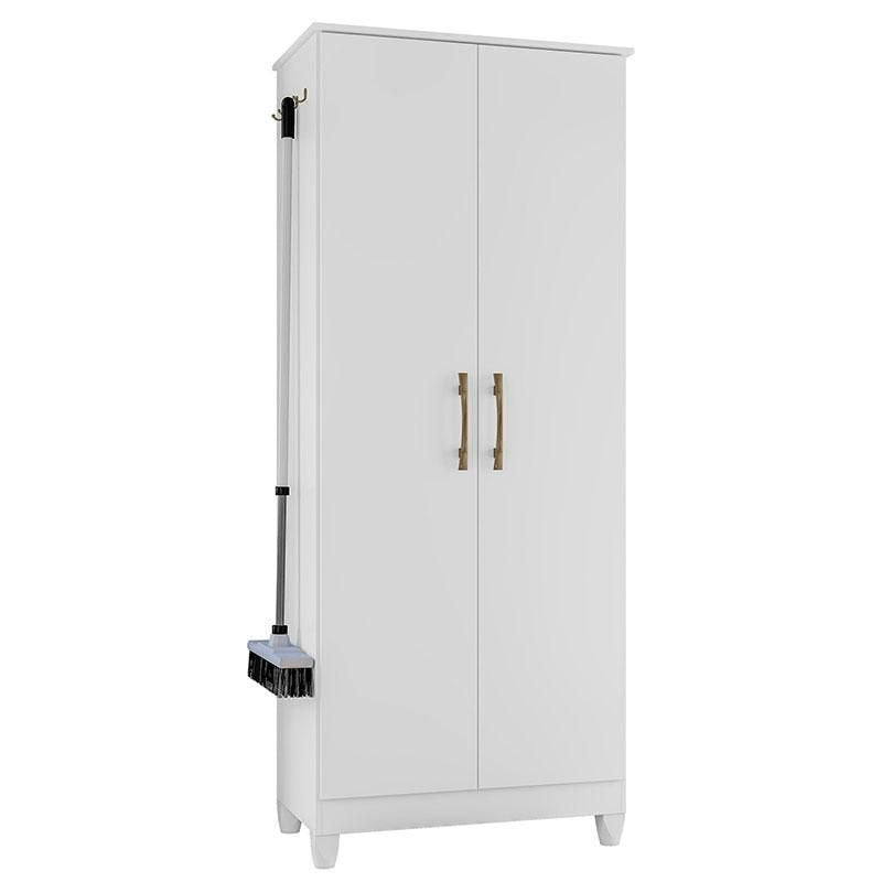Armário Multiuso Ambiente Jade Branco Brilho com 2 Portas e 4 Prateleiras Moval