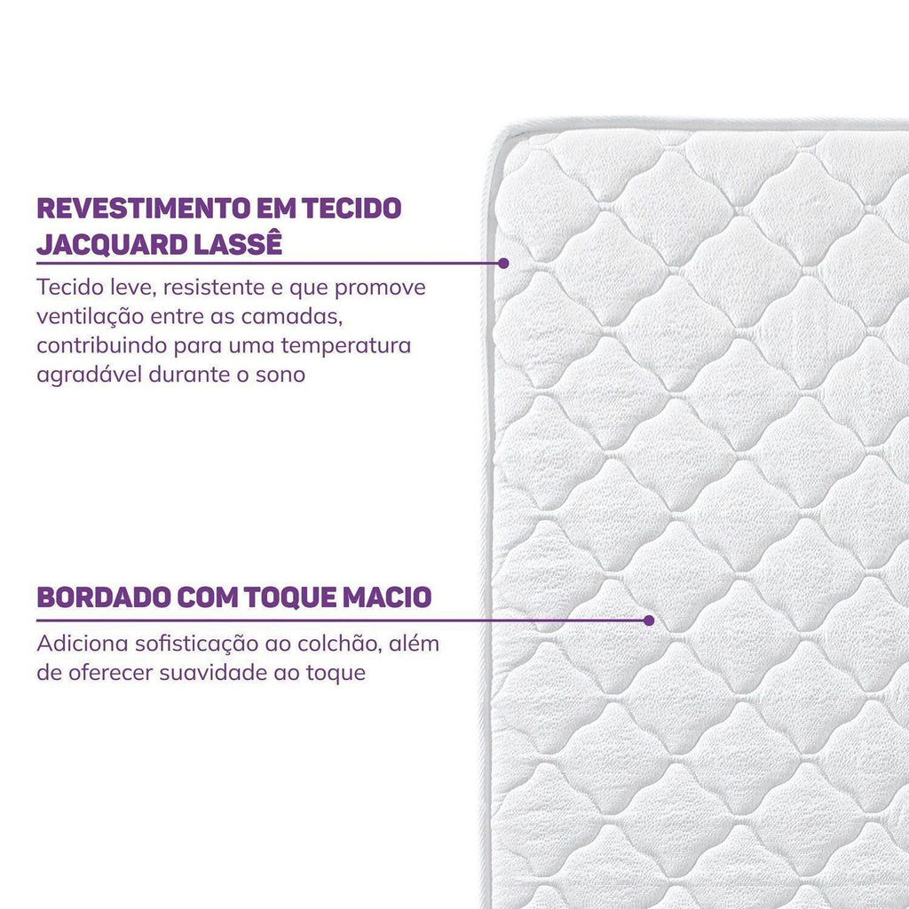 Colchão Solteiro Espuma D23 Nuvem Casatema MadeiraOriginals Branco 88x188x15cm