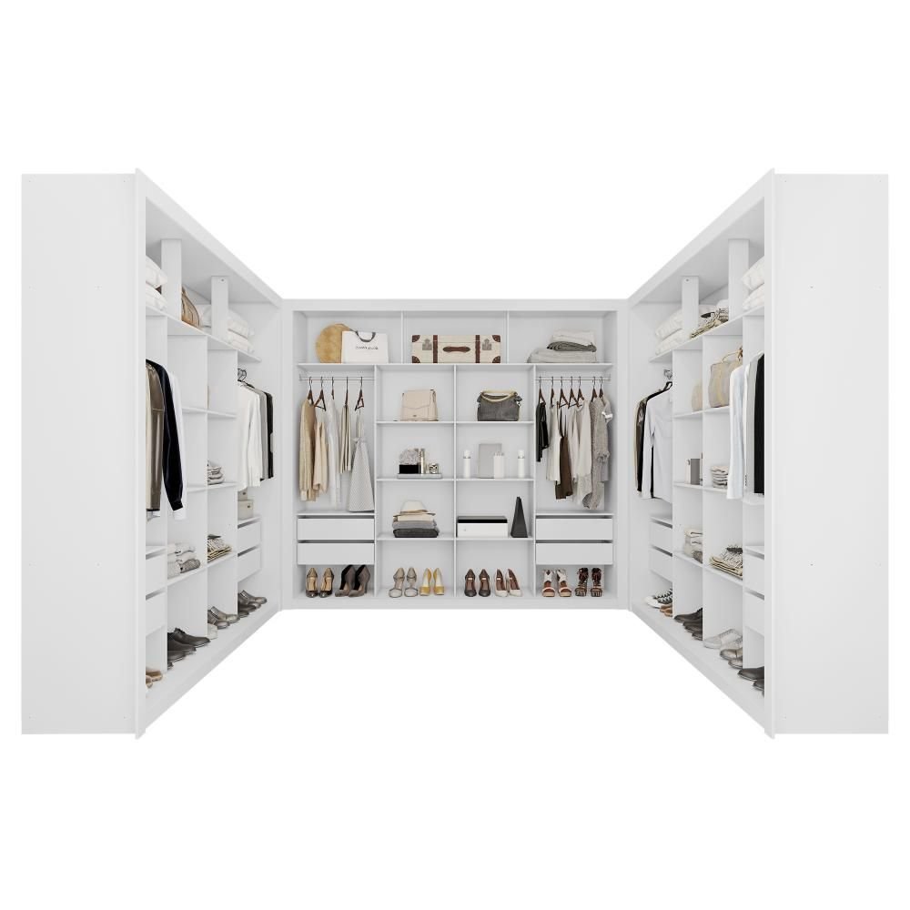 Guarda-Roupa Closet Triplo Amoudi Móveis NT6060 MDF 12 Gavetas Branco