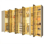 Guarda-Roupa Modulado Reflecta Innova 100% MDF Bege/Off White 339,2cm x 240cm Mod 015 Gelius Móveis