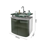 Gabinete para Banheiro Suspenso Cris Metal Standard 62,5cm Cuba de Vidro Branco